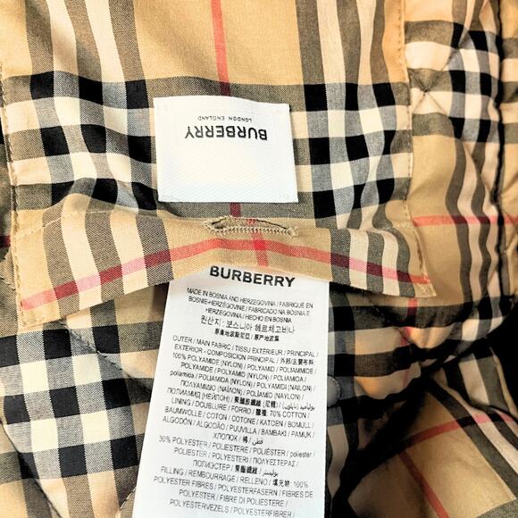 Burberry Coat Quilter Puffer Barn Jacket LOGO Cotswold Black House Check Plaid S - Picture 16 of 16
